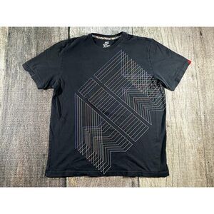 2009 Vintage Nike Air Graphic Tee Shirt Black XL ABSTRACT LINE ART BIG GFX